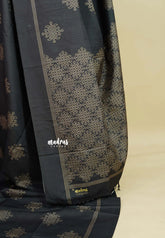 Black - Chithiram - Soft printed Paper Silk Saree with Kolam prints